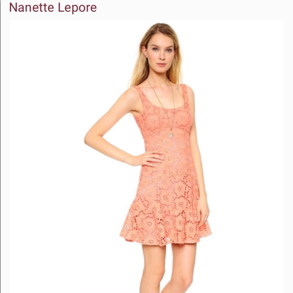 NWOT Nanette Lepore Coral Eyelet Dress